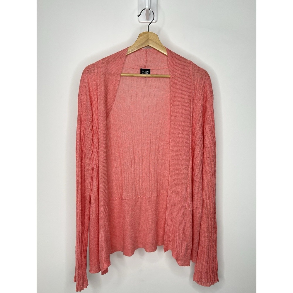 Eileen Fisher Sweater Womens Medium 100% Linen Lagenlook Minimalist Lightweight
